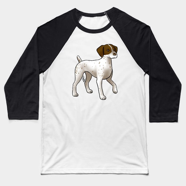 Dog - German Shorthaired Pointer - Liver White Ticked Baseball T-Shirt by Jen's Dogs Custom Gifts and Designs